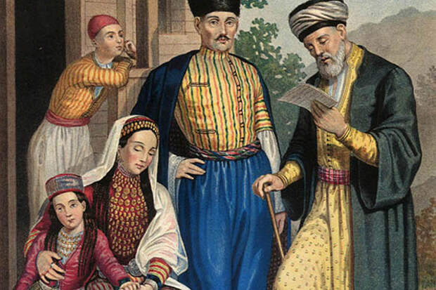 Семья крымских татар и мулла