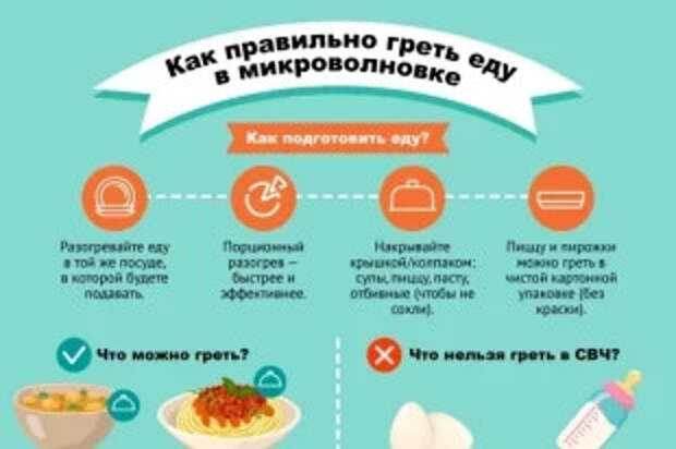 Как правильно греть еду в микроволновке. Инфографика