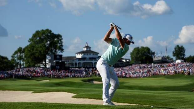 Viktor Hovland takes a shot at the PGA Championship.