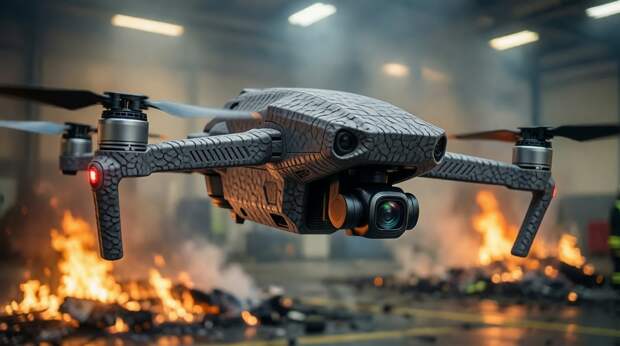 Дрон FireDrone, реально, в огне не горит