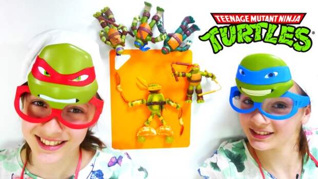 ЧЕРЕПАШКИ НИНДЗЯ и Лучшие Подружки! Герои Мультфильмов Ninja Turtles. Игры с едой. Видео рецепты.