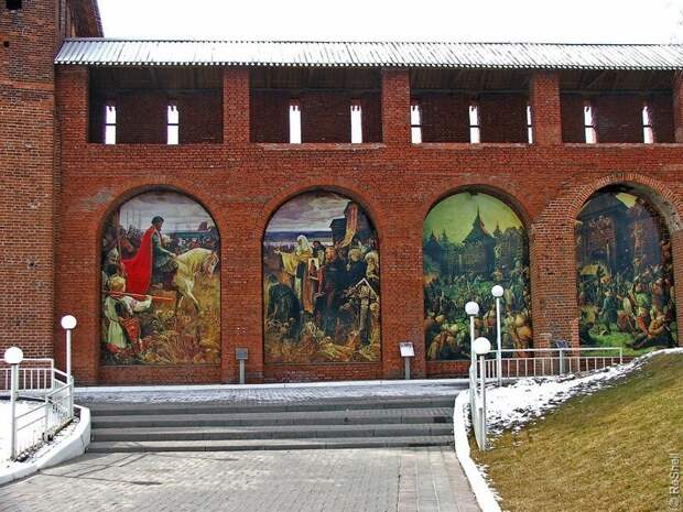Роспись второй стены изнутри Кремль, Марина Мнишек, достопримечательности, коломна, командировка, ока, путешествие
