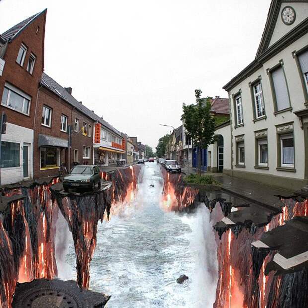 3D-рисунки на асфальте, которые стали современными достопримечательностями
