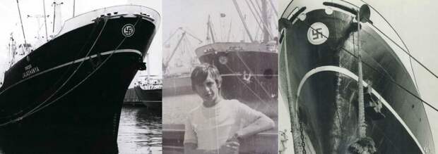Индийский торговый корабль "Jaladhanya". В середине - фото этого корабля в Одесском порту, 70-е годы