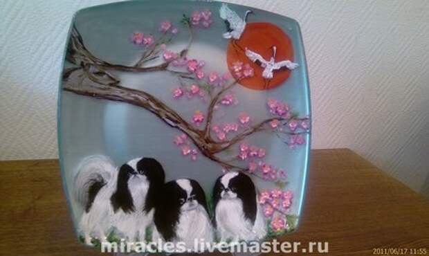Тарелки ручной работы. Ярмарка Мастеров - ручная работа Цветение сакуры.. Handmade.
