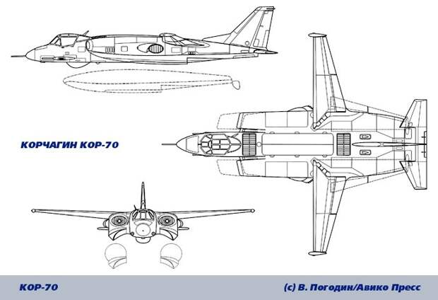 Экспериментальный самолет с вертикальным взлетом и посадкой КОР-70 Экспериментальный самолет с вертикальным взлетом и посадкой КОР-70