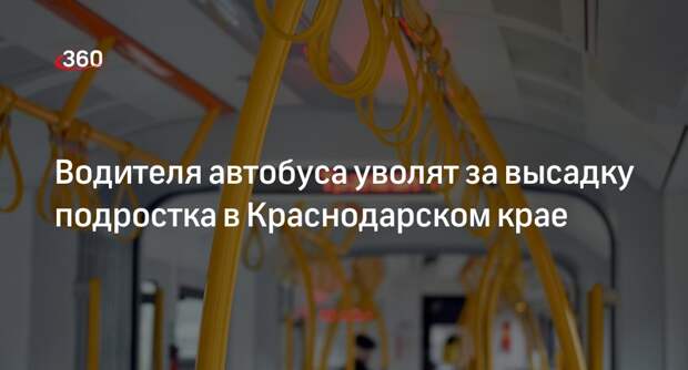 Водителя автобуса уволят за высадку подростка в Краснодарском крае