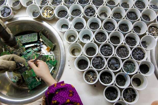 Разборка электронного мусора в Гуйюй, Китай