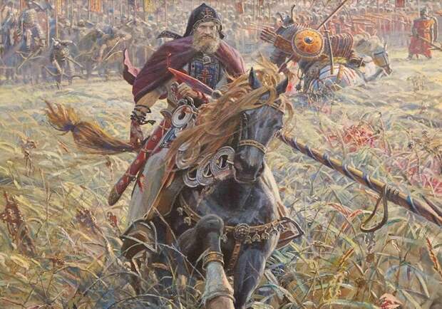 Картина художника П. Рыженко "Победа Пересвета"