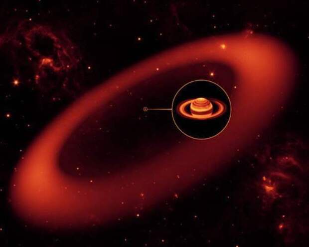 9. У Сатурна есть дополнительное огромное кольцо, открытое только в 2009 году. вселенная, космос, факты