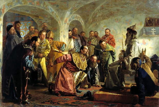 Н. В. Неврев «Опричники. Убийство боярина И. П. Фёдорова»