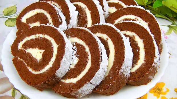 Шоколадный рулет с нежным кремом