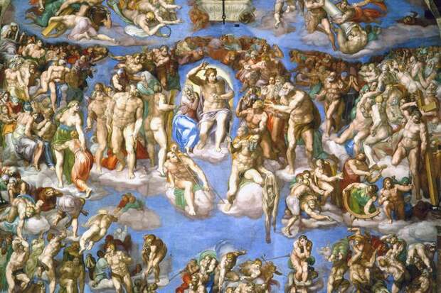 В 1540-х годах Папа нанял Микеланджело для росписи стены Сикстинской капеллы фресками с изображением Страшного суда