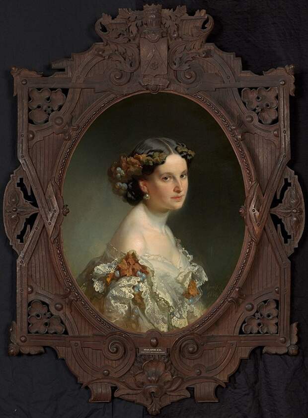 Портрет неизвестной (в авторской раме) Иван Кузьмич Макаров 1860 Портрет неизвестной (в авторской раме) Иван Кузьмич Макаров 1860