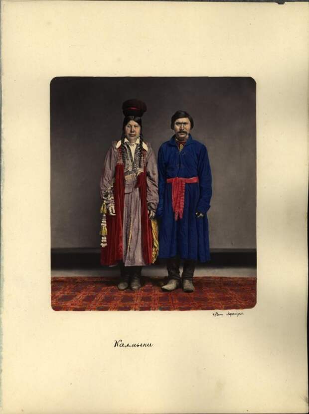Калмыки в традиционной одежде. Фото 1872 года.