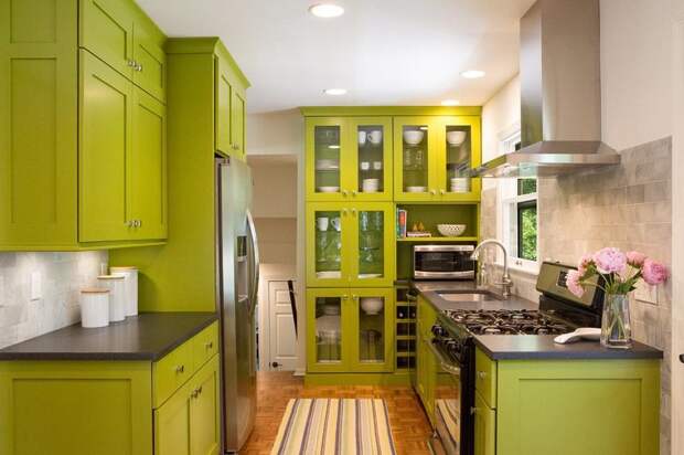 Дизайн кухни зеленого цвета: самые сочные сочетания