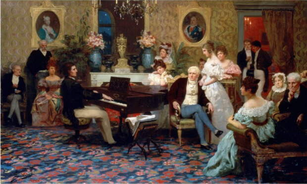 Шопен, играющий на фортепьяно в салоне князя Радзивилла. 1887