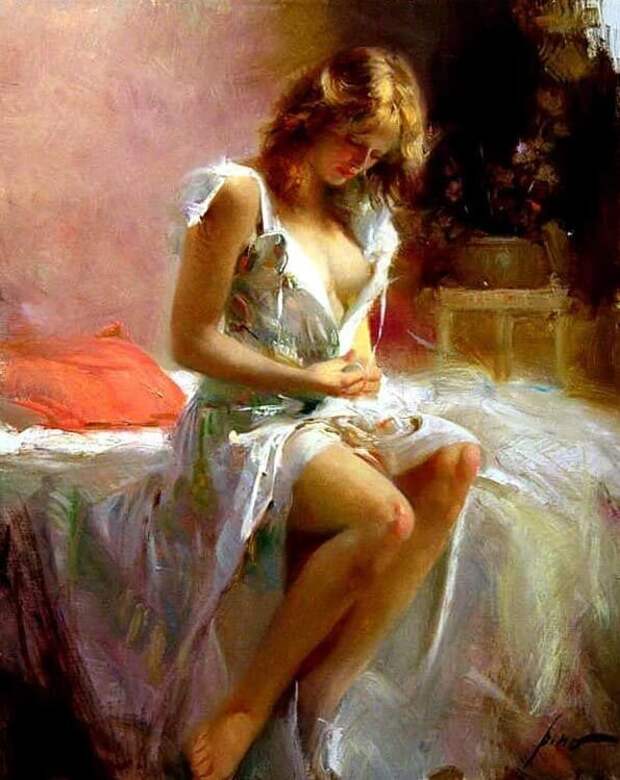 И Бог создал женщину... И теперь нет покоя ни мужчине, ни Богу. Картины Пино Даени.