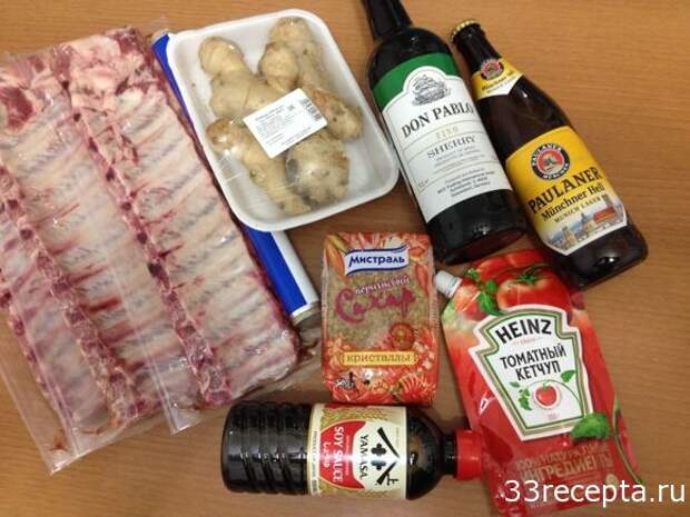 продукты для запеченных свиных ребрышек