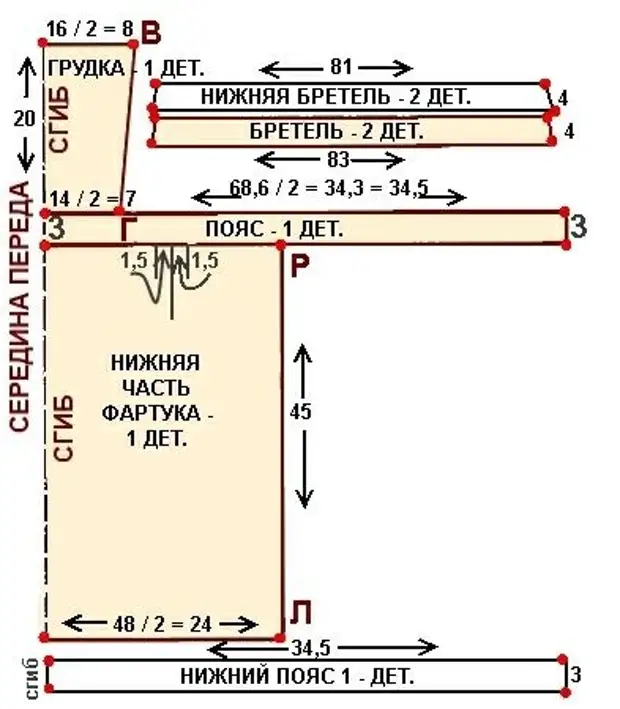 Эскиз фартук школьный