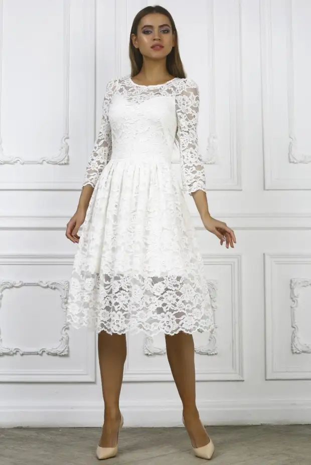Белое кружевное платье: + модных новинок, фасонов, сочетаний