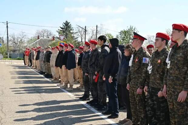 Подготовка Гиагинского района к конкурсу строя и песни ко Дню Победы