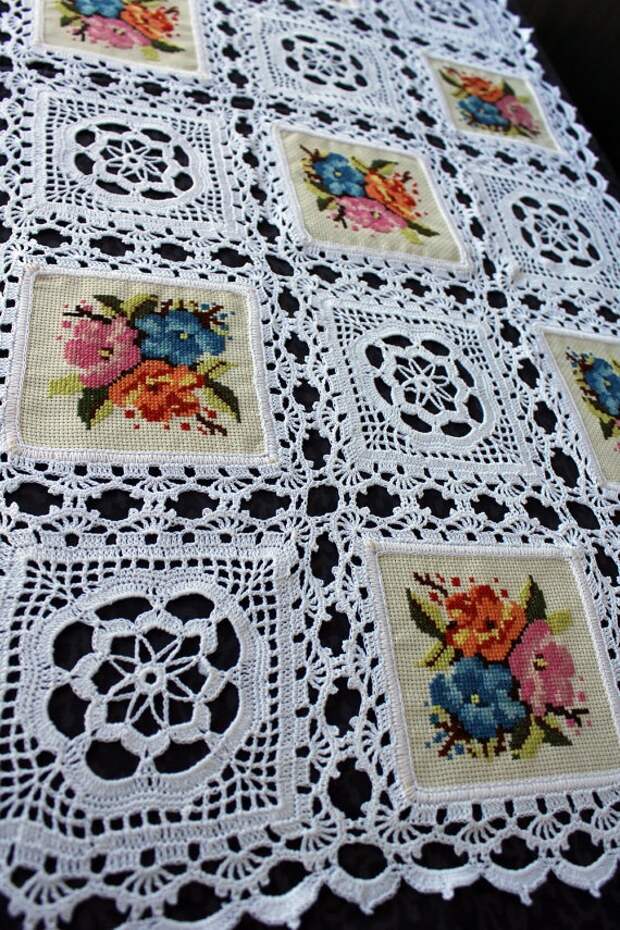 Crochet flower squares