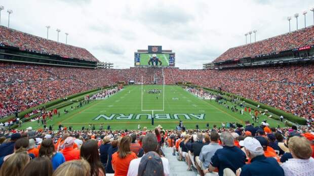 A view of the field at Jordan-Hare Stadium.