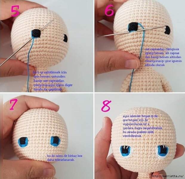 Вышиваем глазки куколке амигуруми. Мастер-класс (7) (700x678, 304Kb)