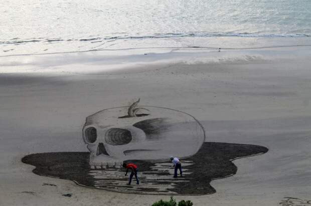 3D-рисунки на песке песок, рисунок