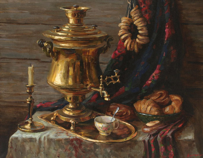 Натюрморт с самоваром. Натюрморт с самоваром.