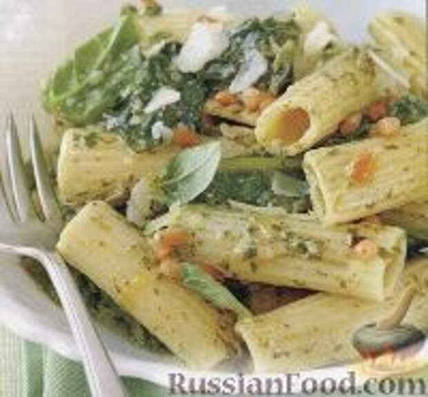Фото к рецепту: Макароны с соусом песто
