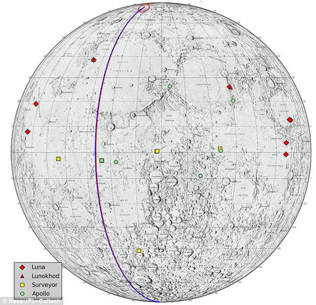 Траектория полета зондов проходила через полюса Луны