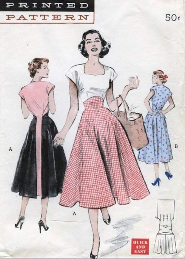 Ретро модели нарядных платьев 1950-х (подборка)