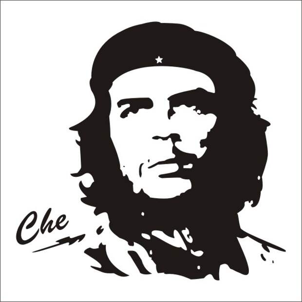 двухцветный портрет Че Гевары анфас