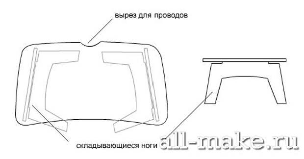 самодельный стол для ноутбука