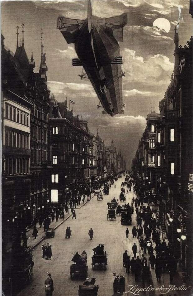 Zeppelin над Берлином аэростаты, военное, дирижабли, интересное, красиво, факты