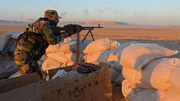 Боевые действия сирийской армии в окрестностях Пальмиры. Архивное фото