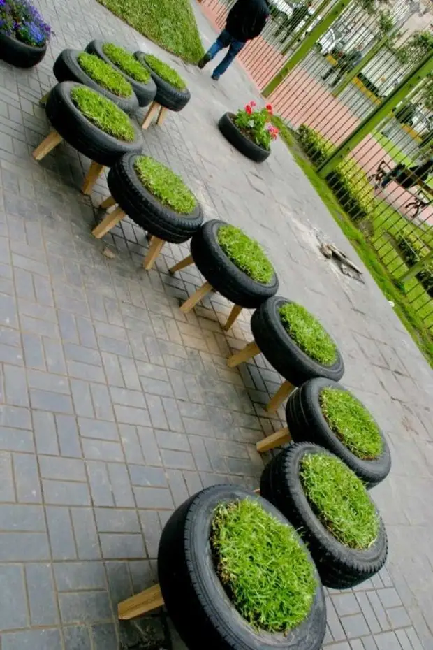 Поделки из шин — интересные и креативные идеи украшения сада и участка