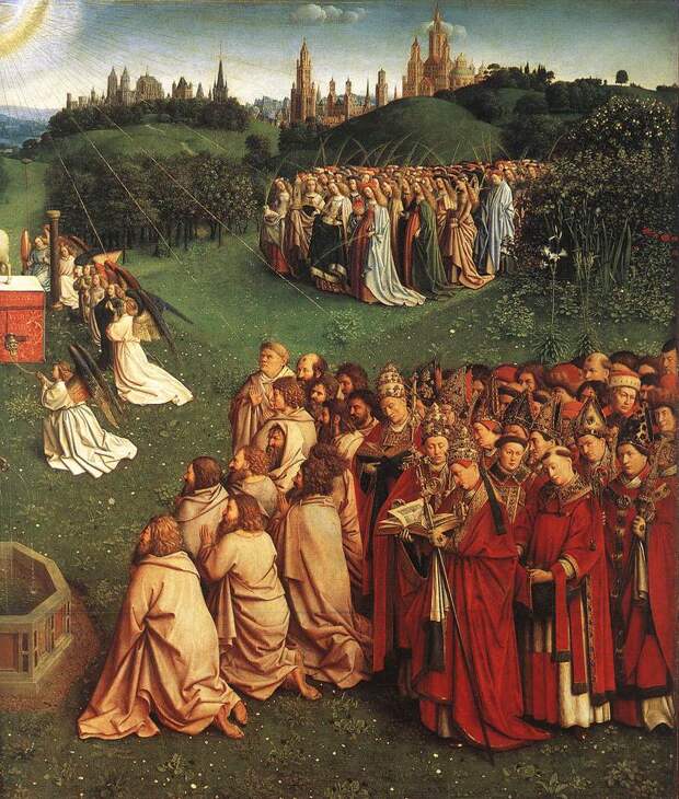 Ян ван Эйк - Eyck Jan van The Ghent Altarpiece Adoration of the Lamb detail right