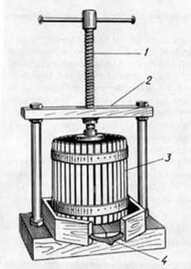 Чертеж пресса для яблок