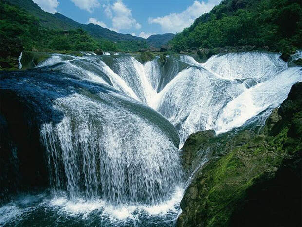 Водопад Жемчужина, долина Цзючжайгоу, Китай природа.красота, факты