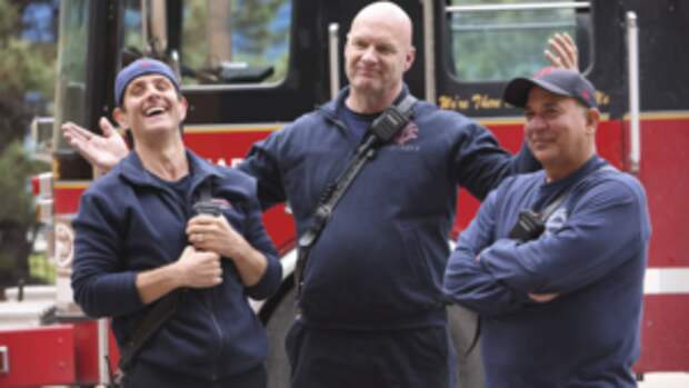 Firefighters goofing off - lead photo for Andrea Newman exclusive