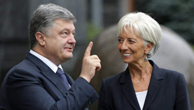 Президент Украины Петр Порошенко и директор-распорядитель МВФ Кристин Лагард. Архивное фото