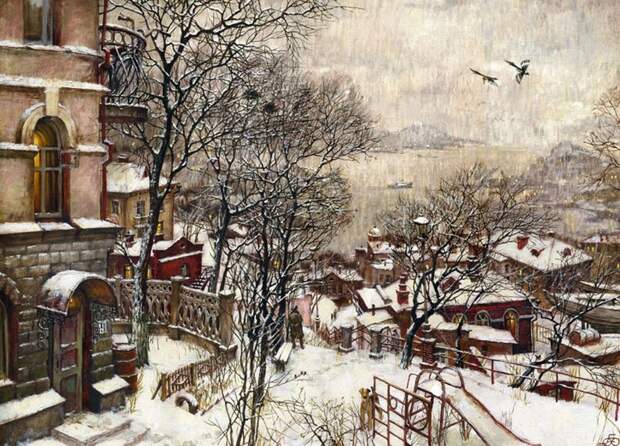 Владивостокский дворик город, картины, ностальгия, рисунки