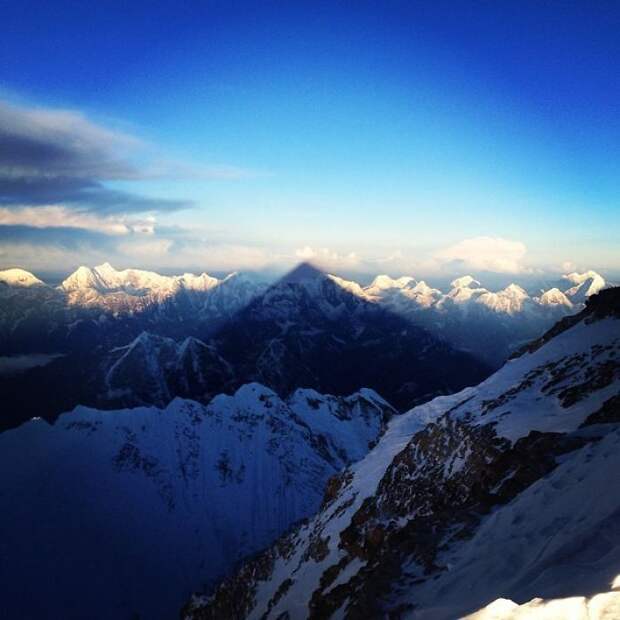 Friend Of Mine Caught Everest's Shadow On The Way Down From His 3rd Summit