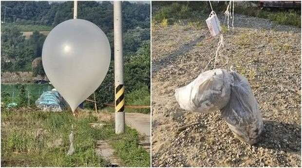 Пхеньян снова запустил 600 воздушных шаров с мусором в Южную Корею