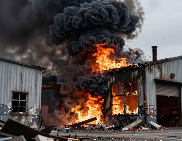 Атака дронов вызвала пожар на предприятии в Тверской области