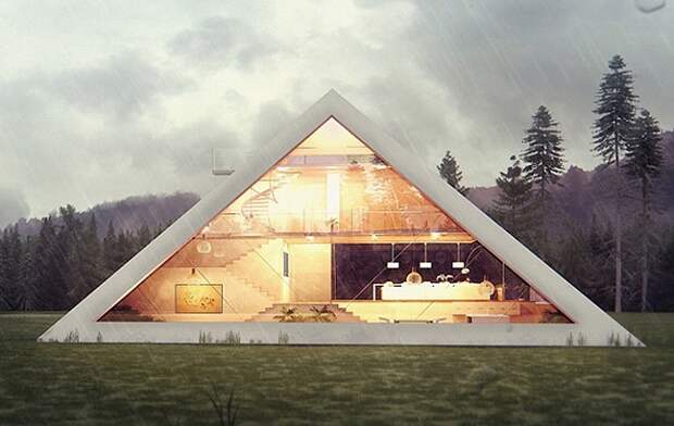 Pyramid House - оригинальный концепт дома в виде пирамиды.