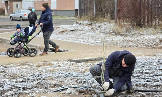 В Архангельске завершается благоустройство нового сквера